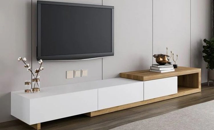 خرید میز تلویزیون هایگلاس در رنگ سفید