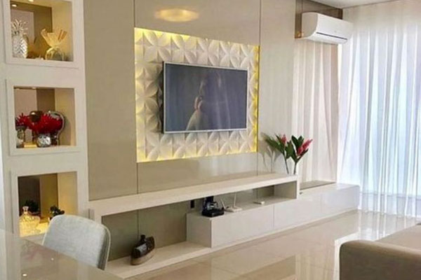 خرید میز تلویزیون هایگلاس دیواری