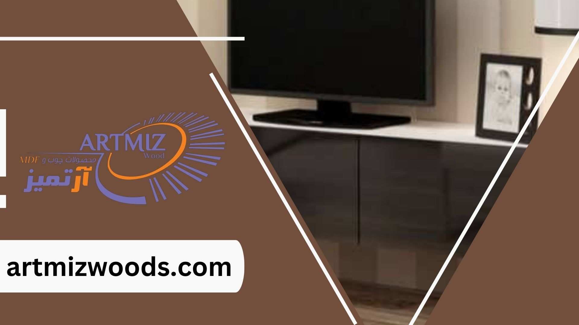 میز تلویزیون هایگلاس سفید طلایی