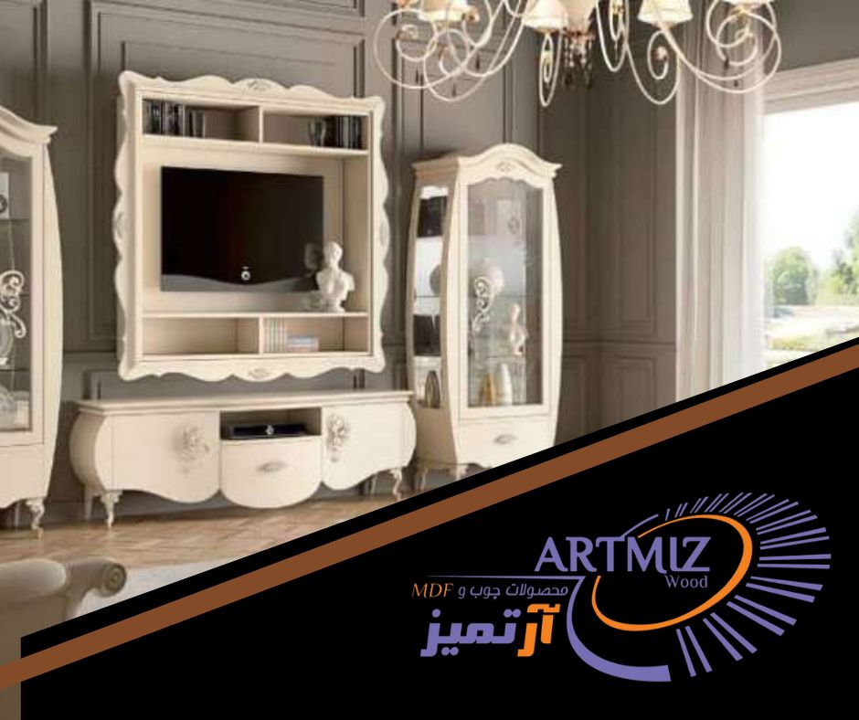 میز تلویزیون کلاسیک جدید دیواری