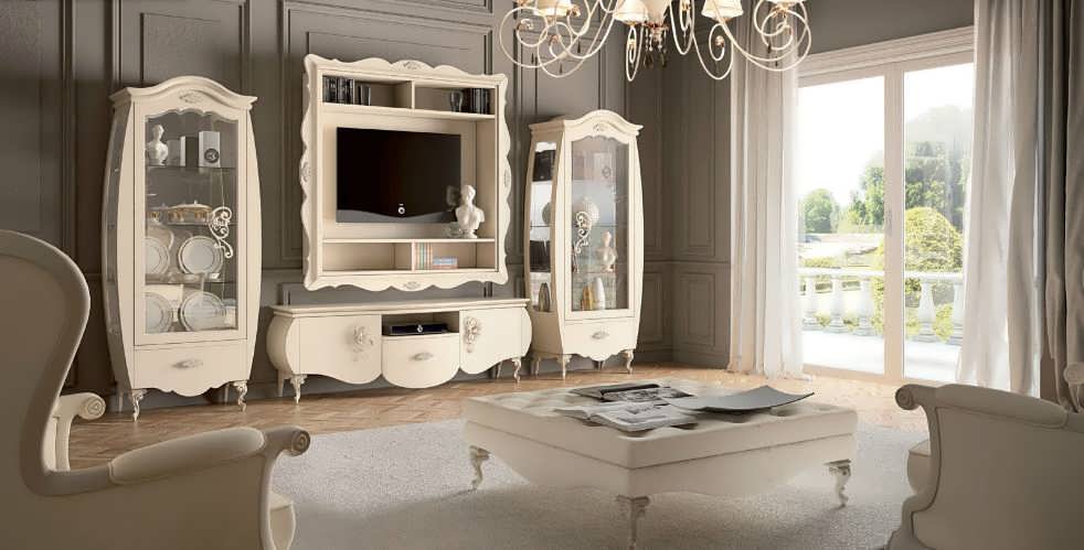 خرید میز تلویزیون کلاسیک طلایی